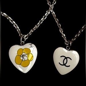 Charming Heart Necklace with Yellow Floral Accent